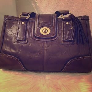 Brown coach handbag